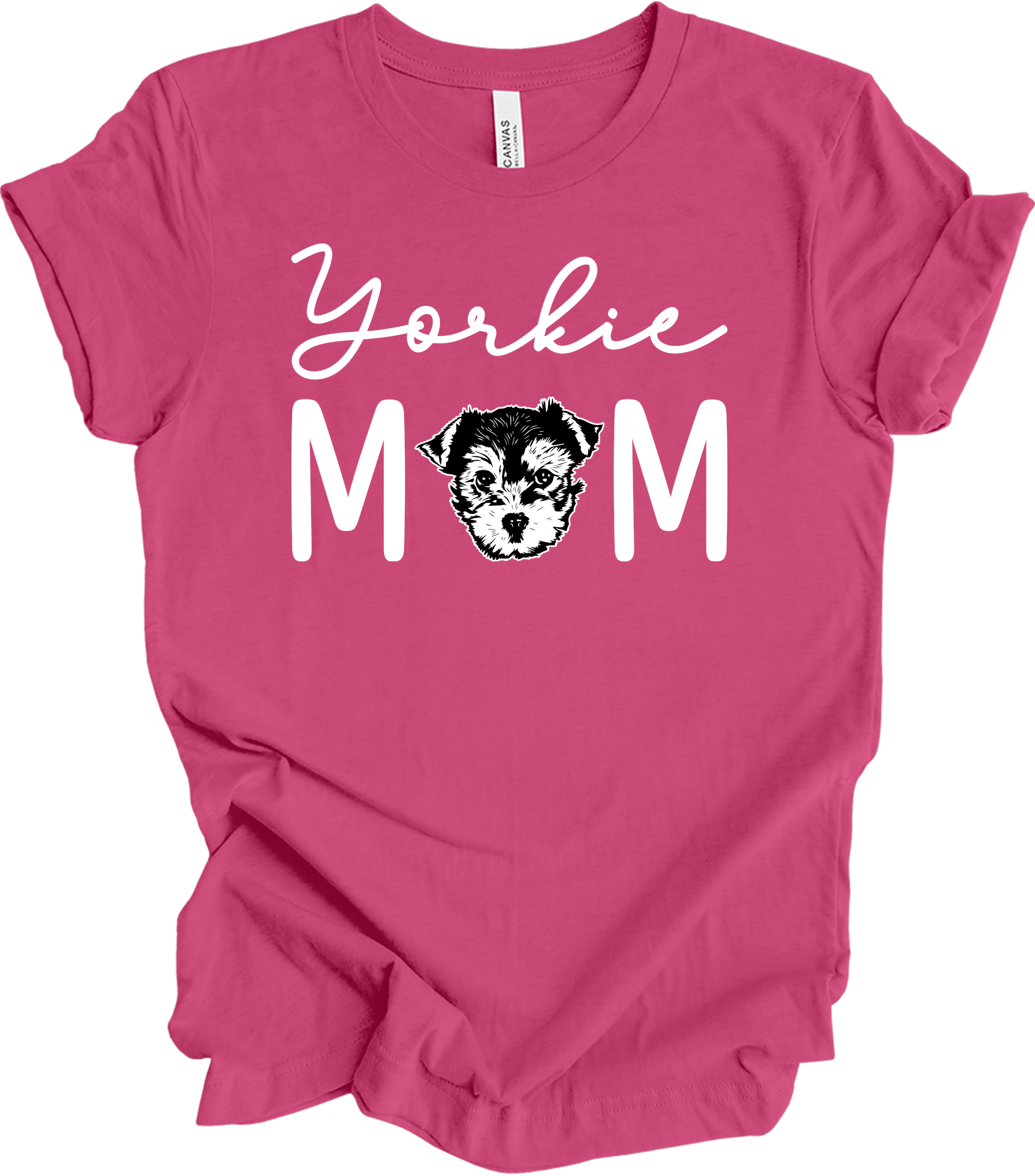 Yorkie Mom - Cute Yorkshire Terrier Dog Mom T-Shirt in Berry