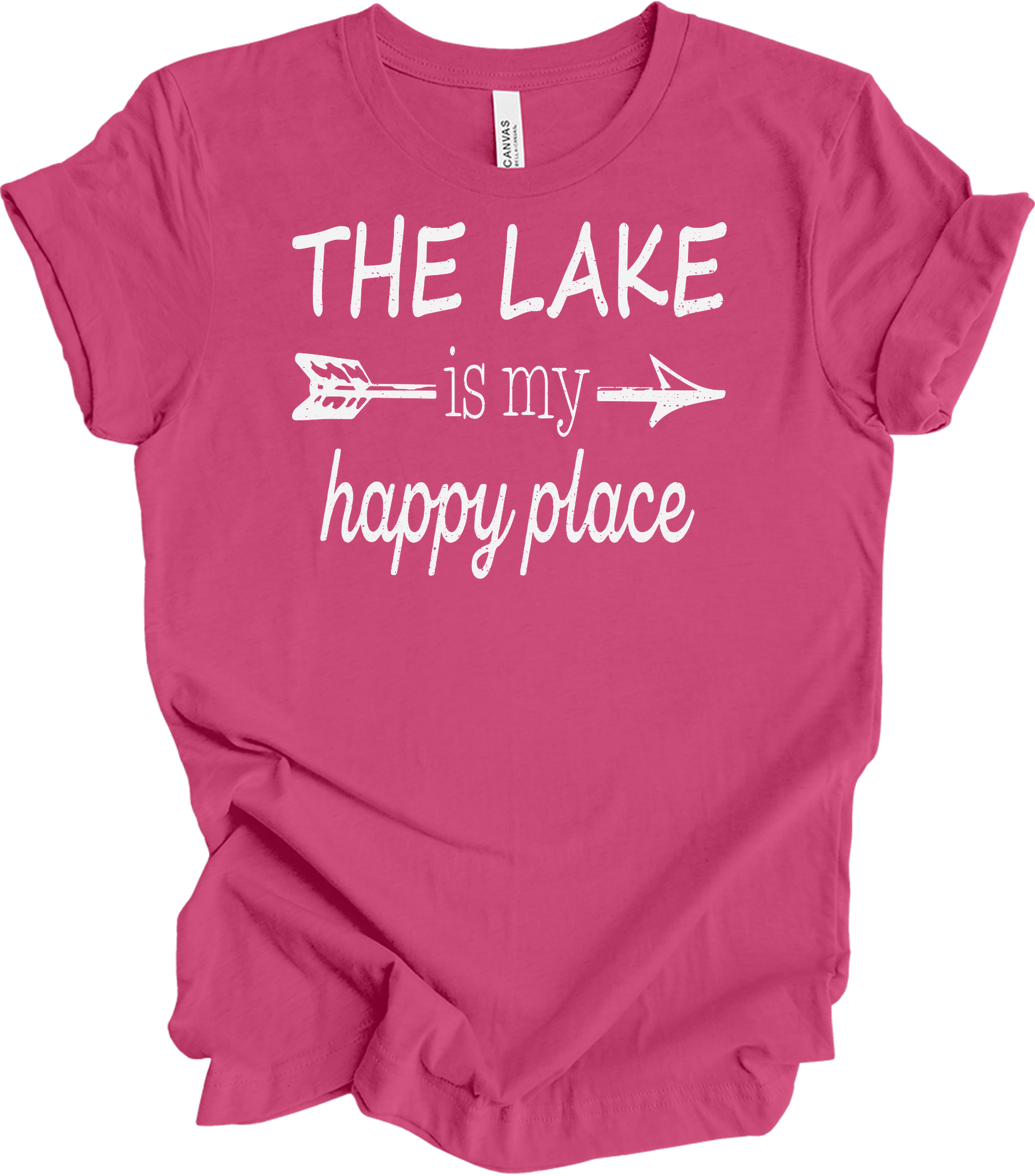 The Lake Is My Happy Place T-Shirt in Berry