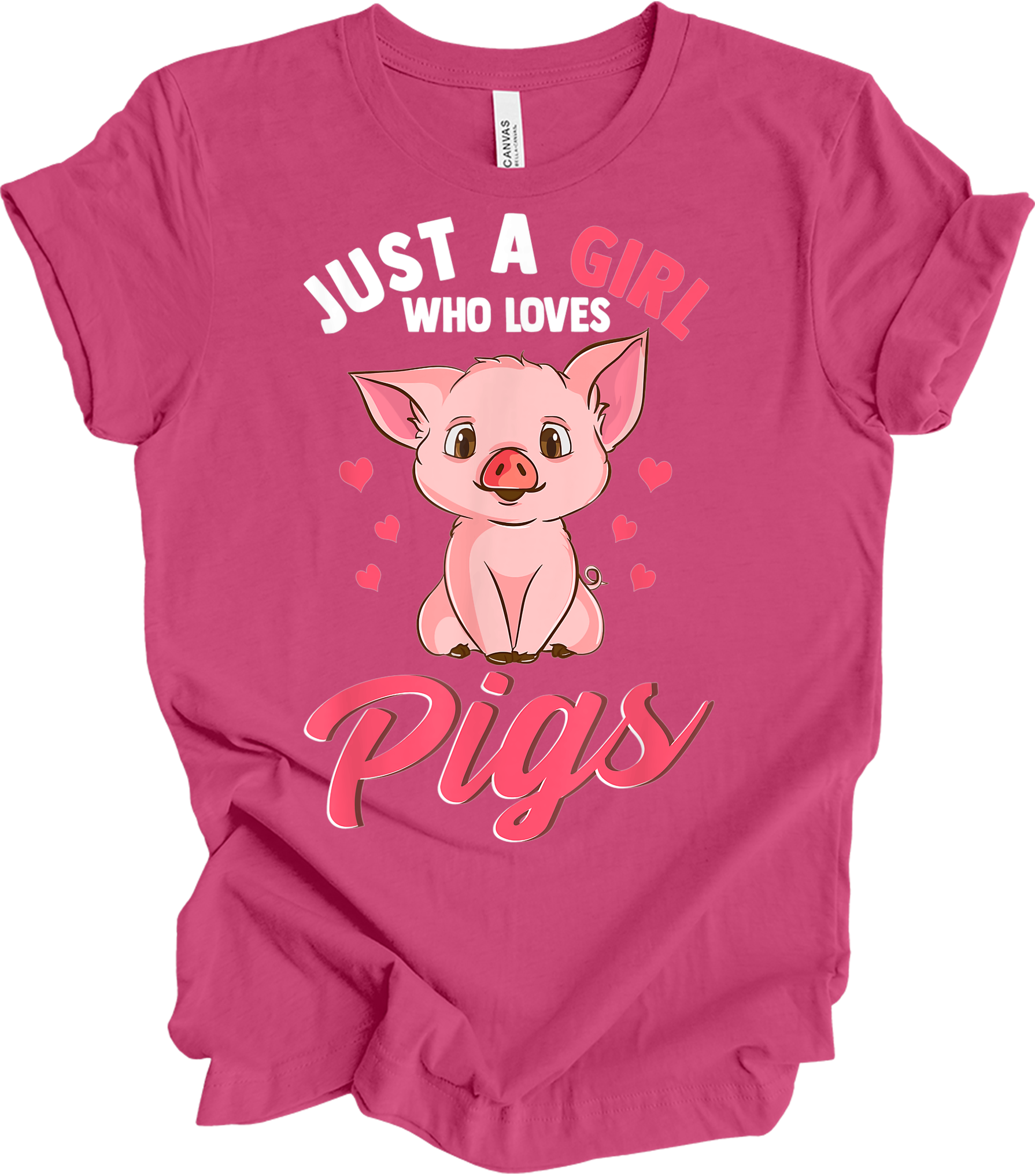 Just A Girl Who Loves Pigs T-Shirt in Berry