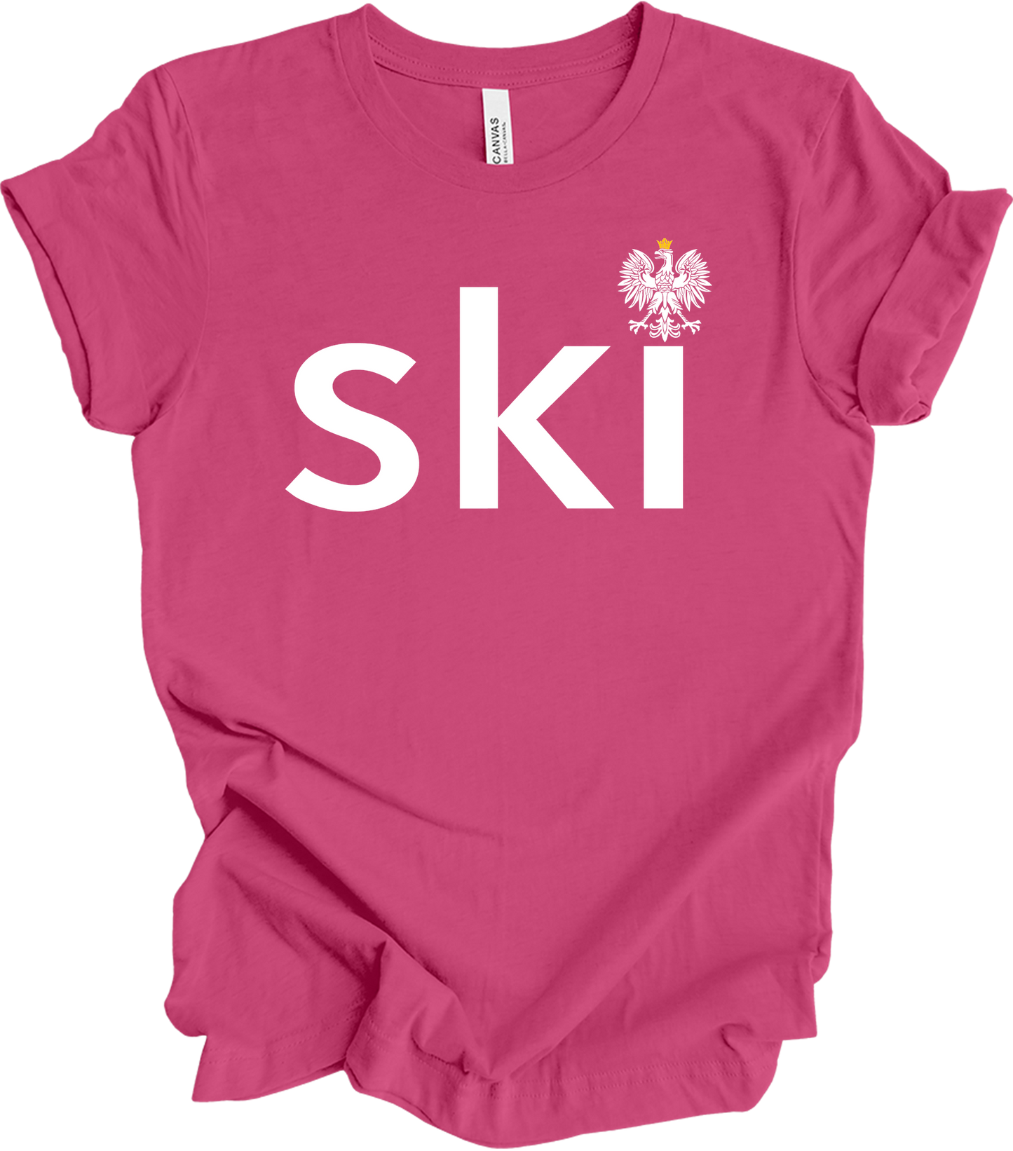 Ski Polish Surname - Polish Eagle Heritage T-Shirt in Berry