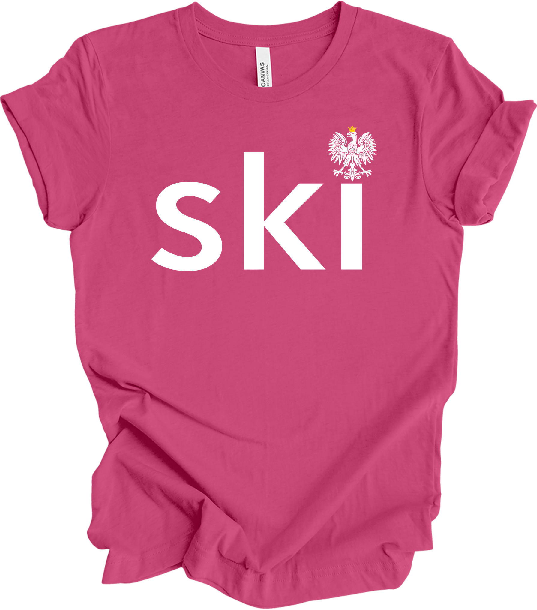 Ski Polish Surname - Polish Eagle Heritage T-Shirt in Berry