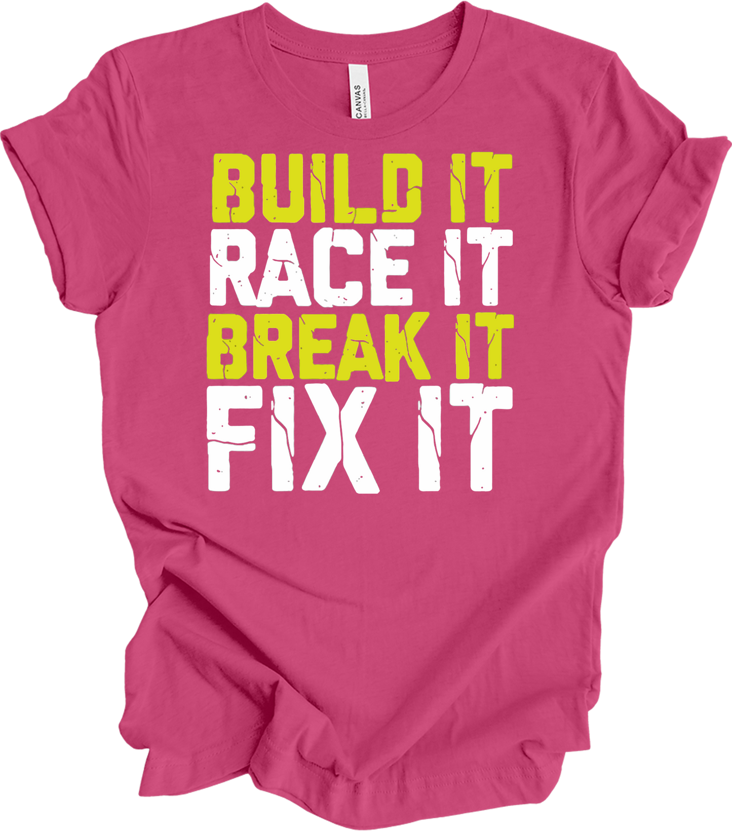 Build Race Break Fix - Funny RC Car & Mechanic T-Shirt in Berry
