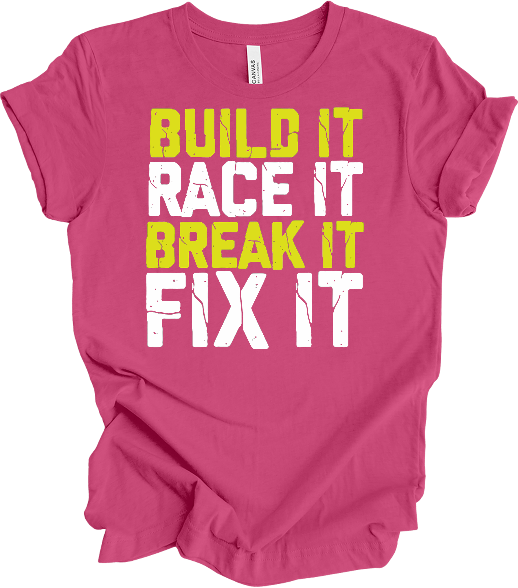 Build Race Break Fix - Funny RC Car & Mechanic T-Shirt in Berry