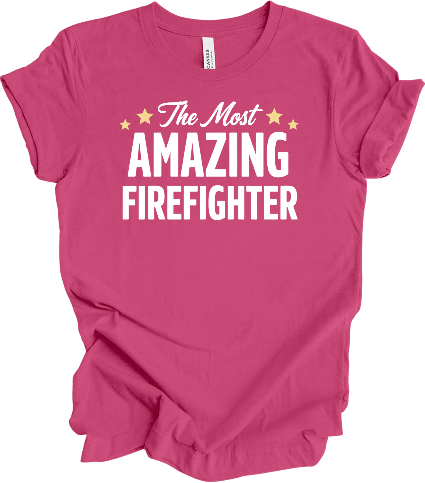 Amazing Firefighter Gift T-Shirt in Berry