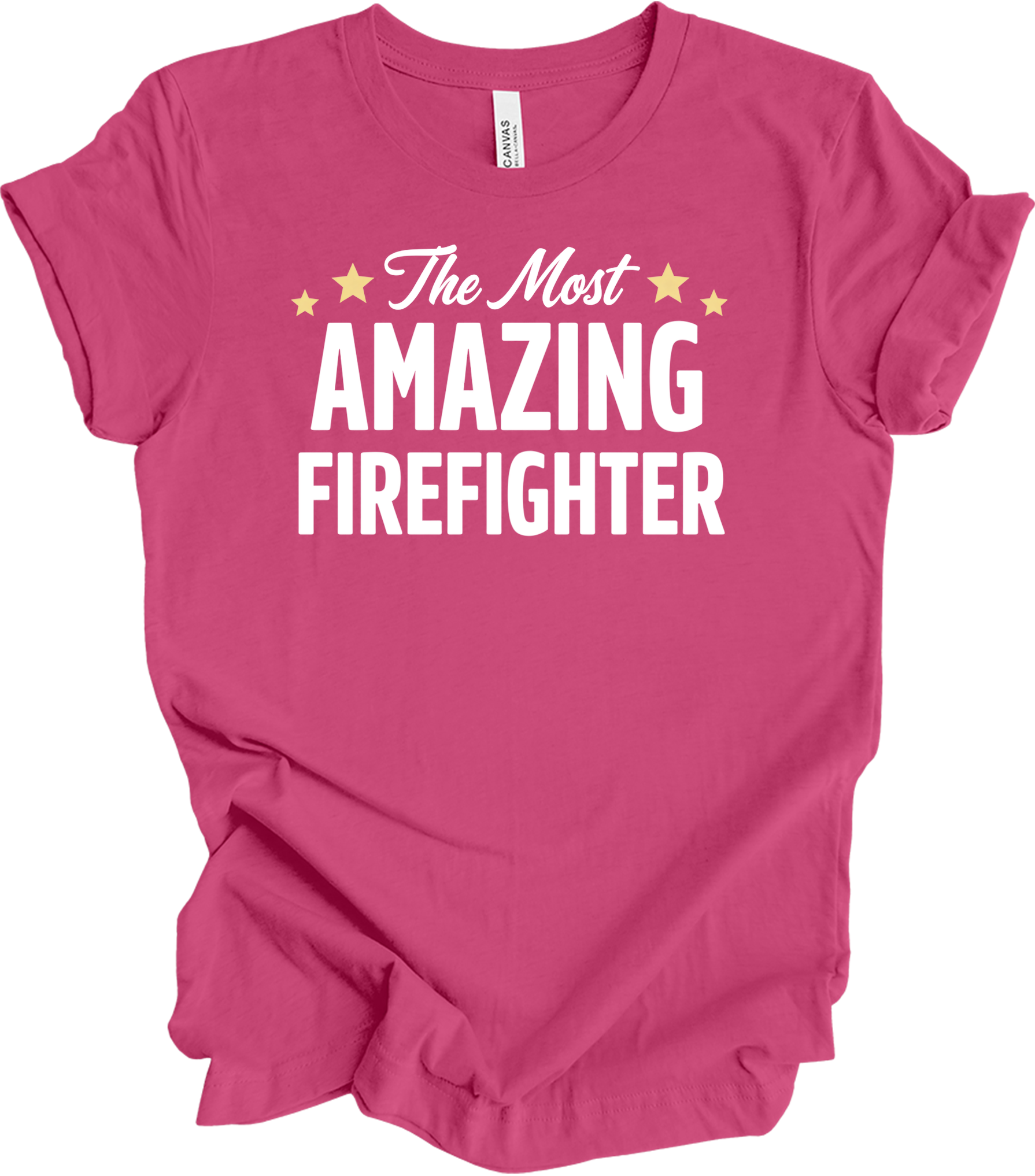 Amazing Firefighter Gift T-Shirt in Berry