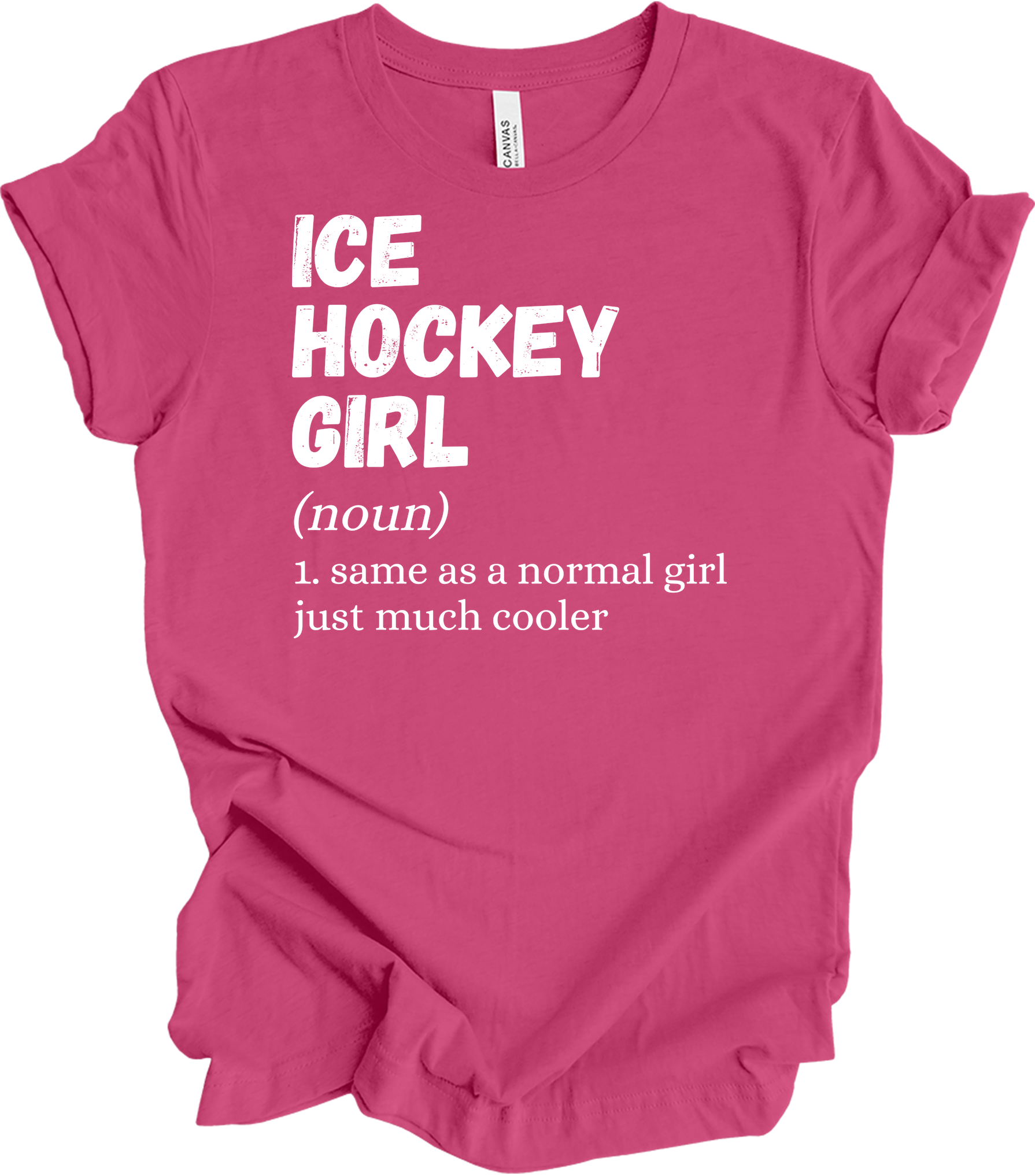 Ice Hockey Girl Definition T-Shirt in Berry