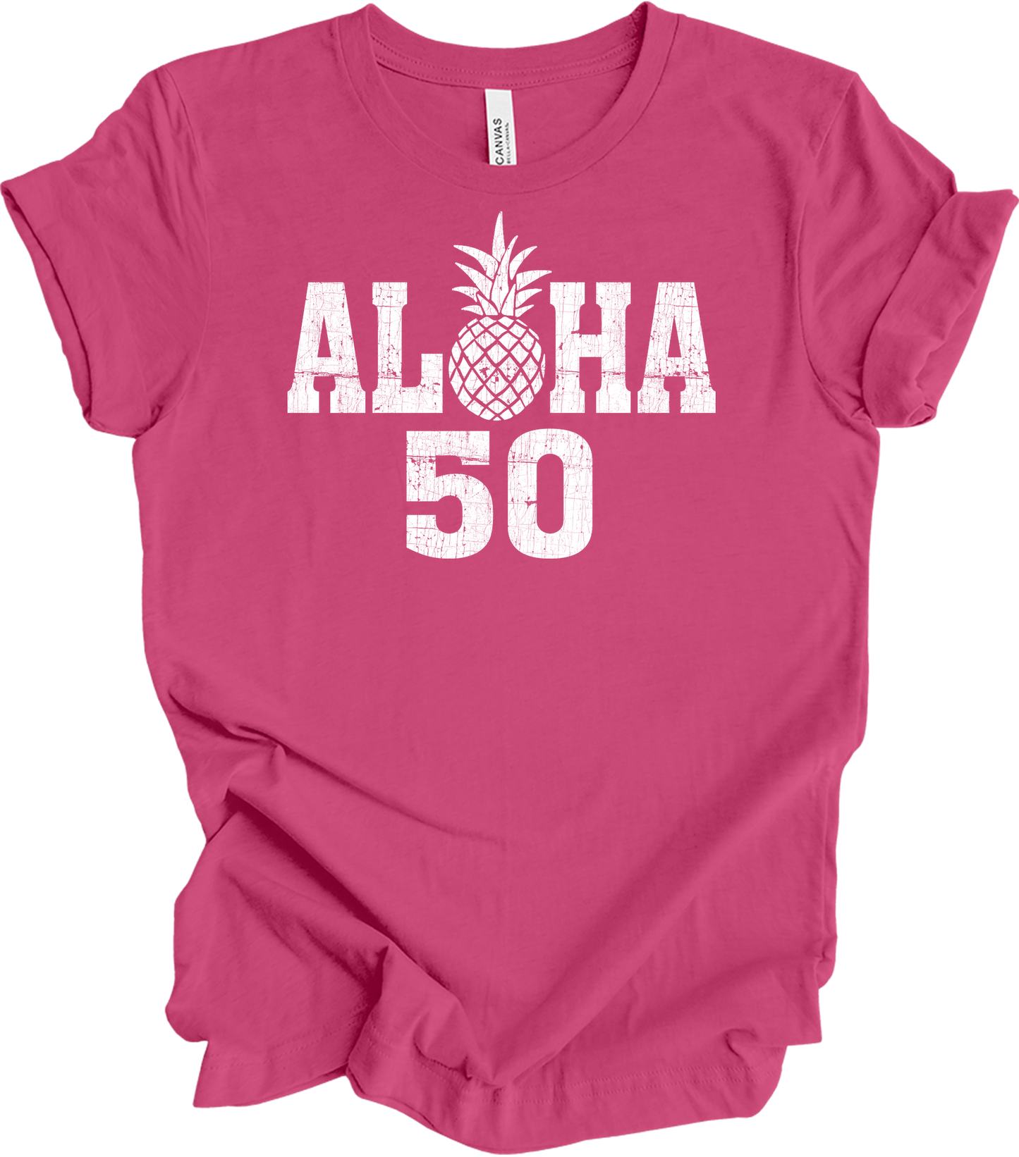 Aloha 50 Pineapple T-Shirt in Berry