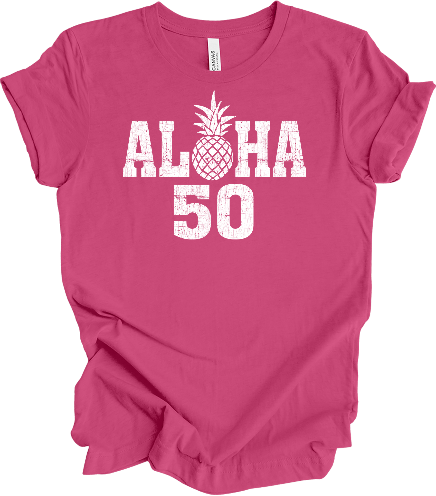 Aloha 50 Pineapple T-Shirt in Berry