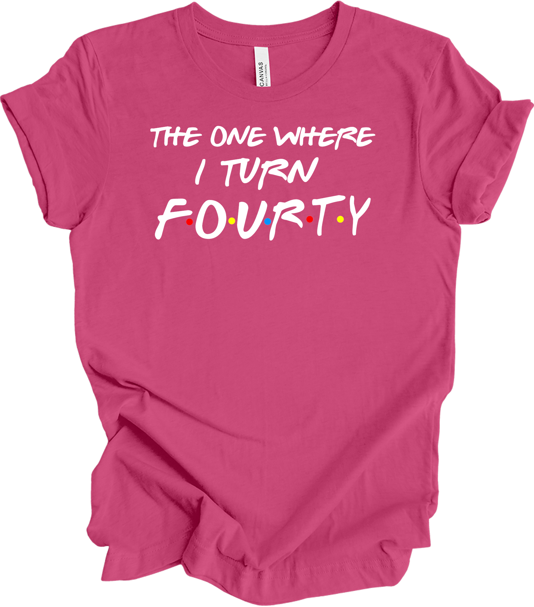 The One Where I Turn Forty - Funny 40th Birthday T-Shirt in Berry