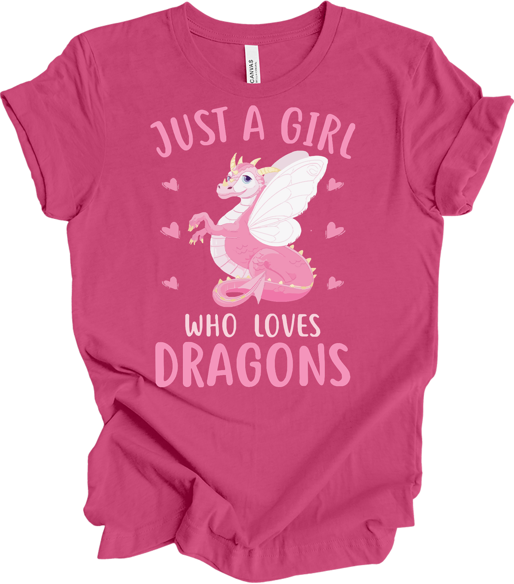 Just A Girl Who Loves Dragons T-Shirt in Berry