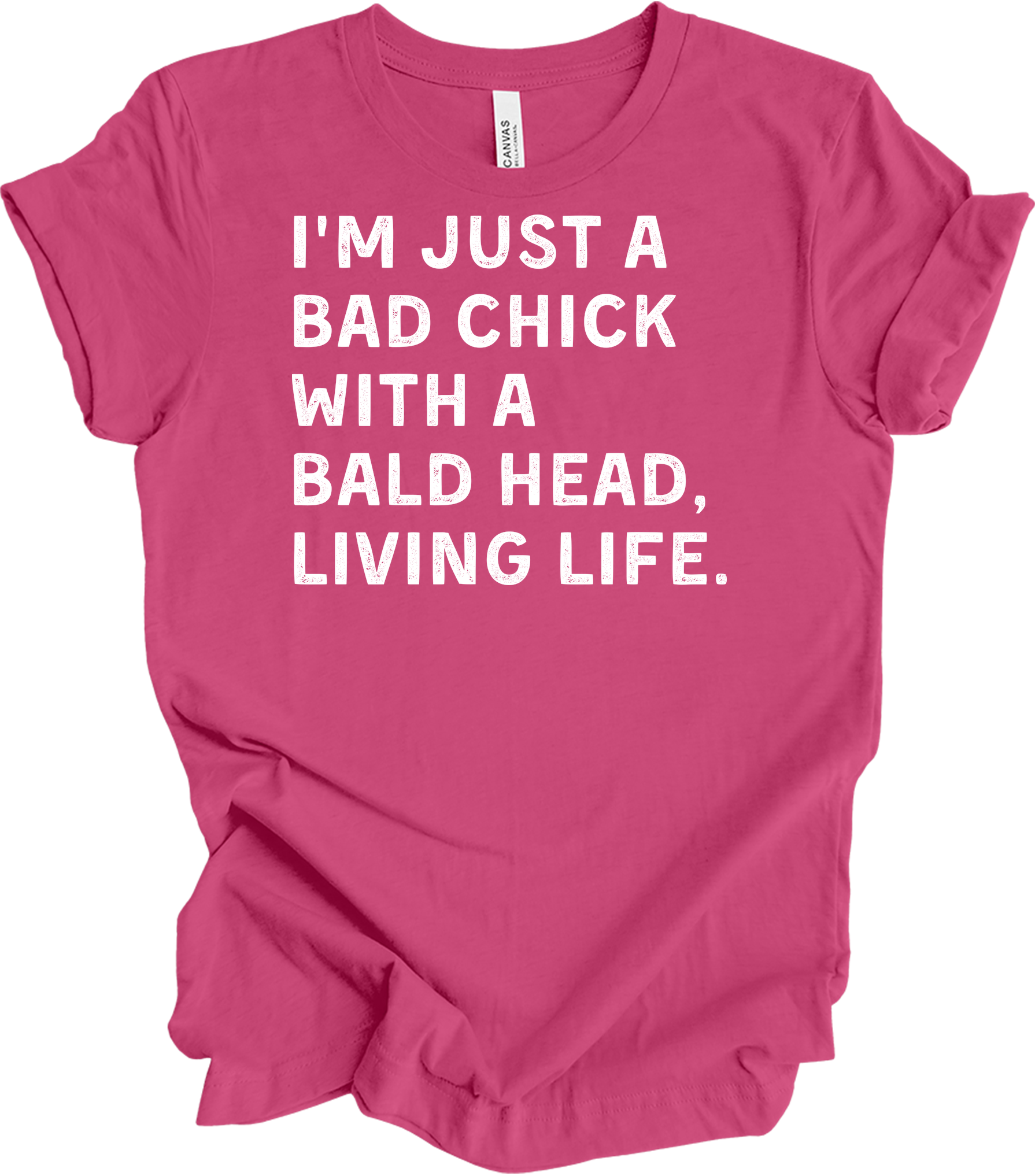 Bad Chick Bald Head T-Shirt in Berry