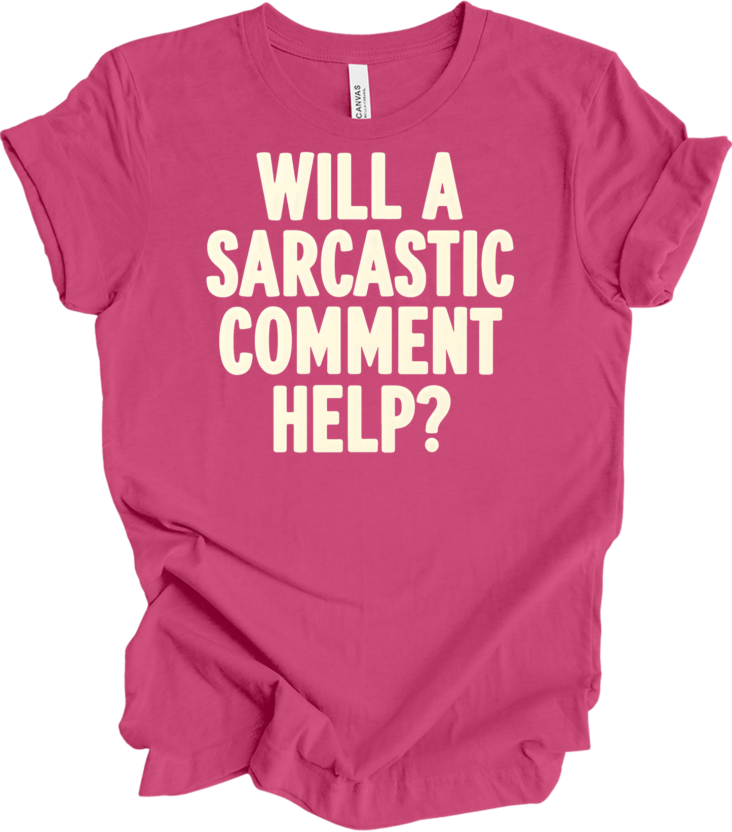 Sarcastic Comment T-Shirt in Berry