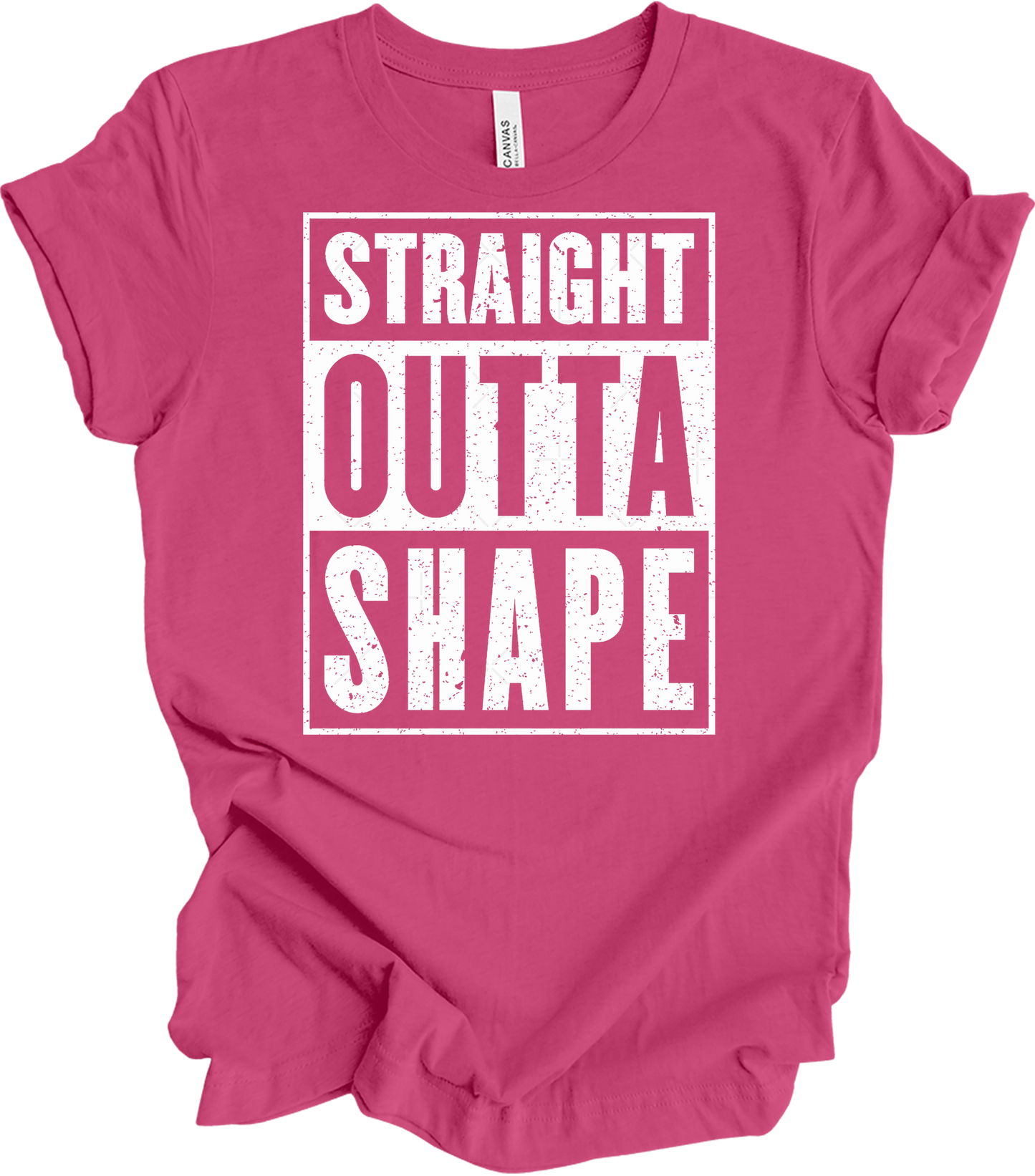 Straight Outta Shape Funny T-Shirt in Berry