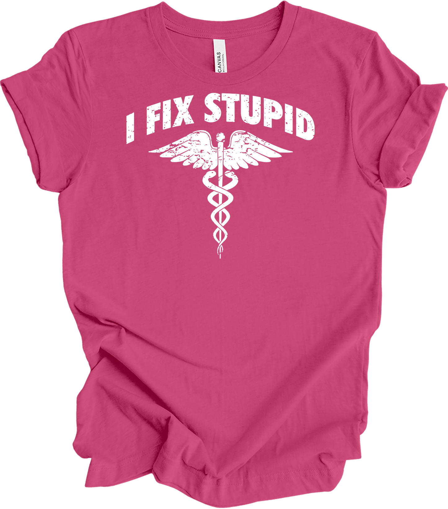 Paramedic 'I Fix Stupid' T-Shirt in Berry