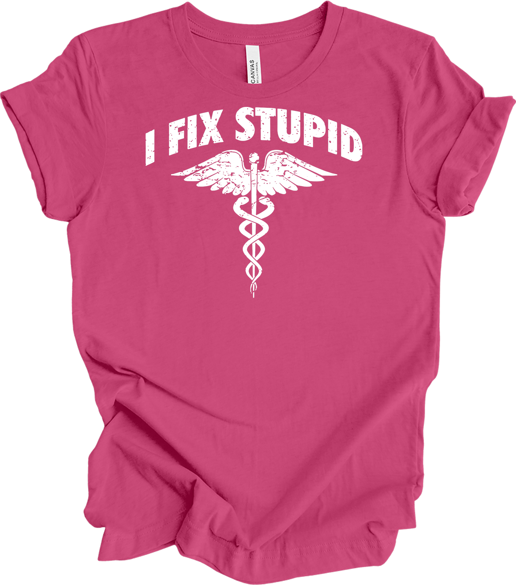 Paramedic 'I Fix Stupid' T-Shirt in Berry