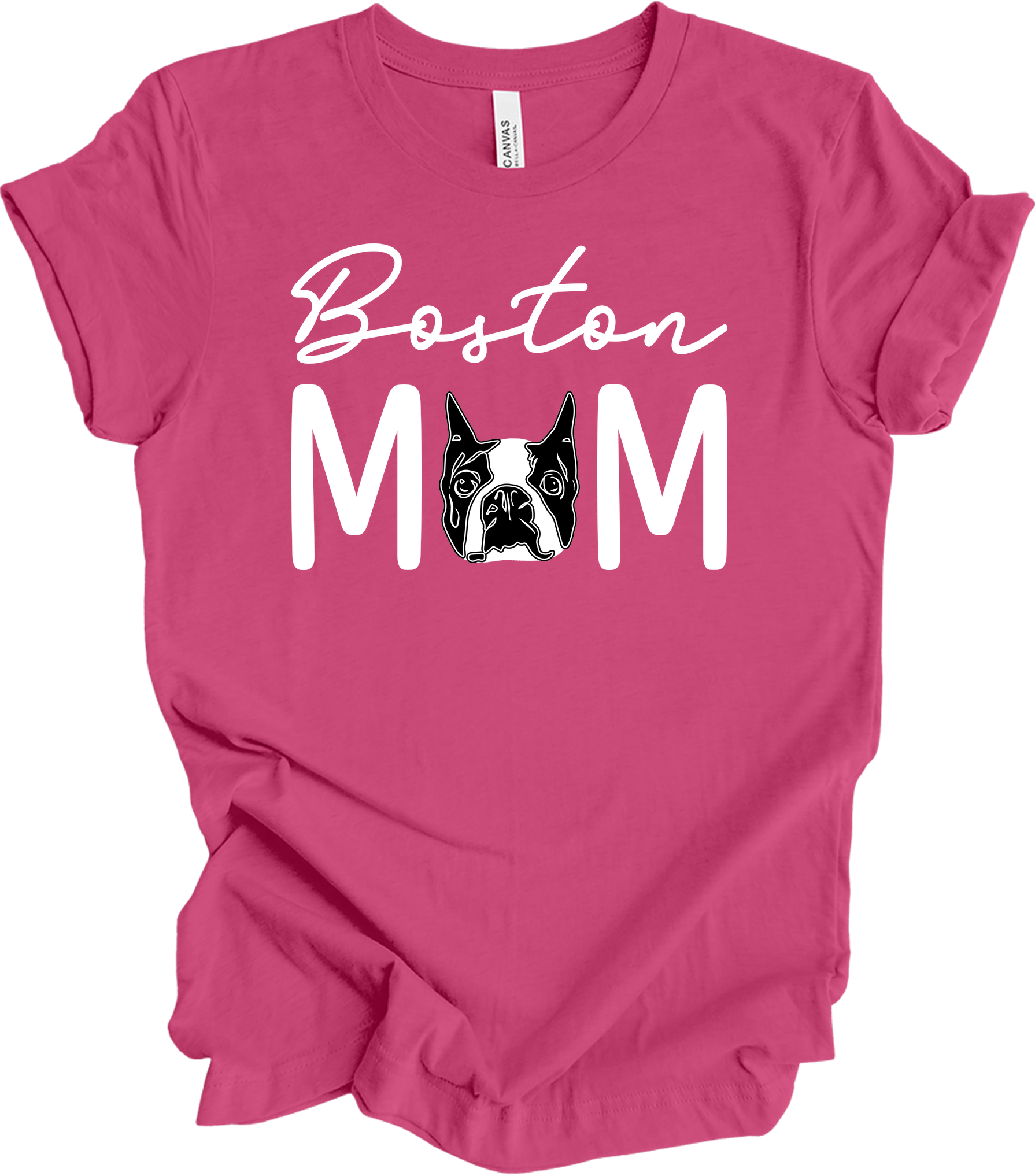 Boston Terrier Mom - Cute Gift T-Shirt in Berry