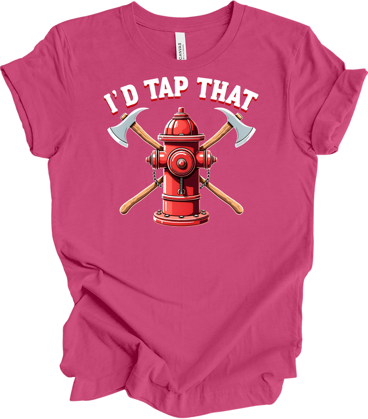 I'd Tap That Firefighter T-Shirt in Berry