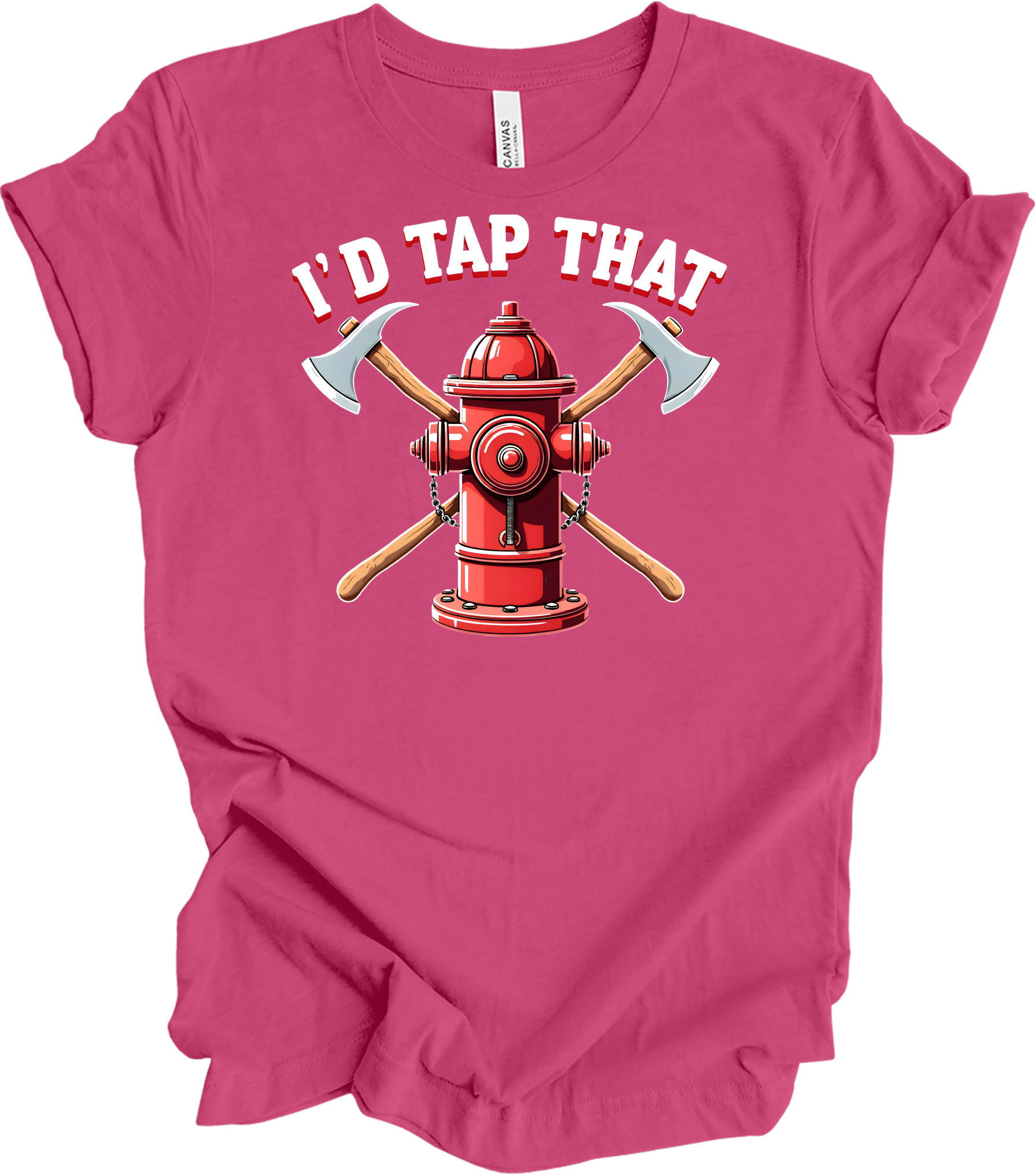 I'd Tap That Firefighter T-Shirt in Berry