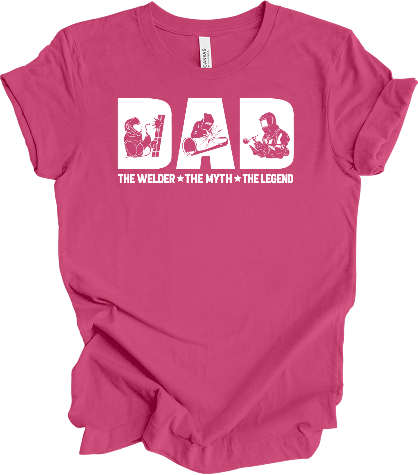 Welder Dad: Myth & Legend T-Shirt in Berry
