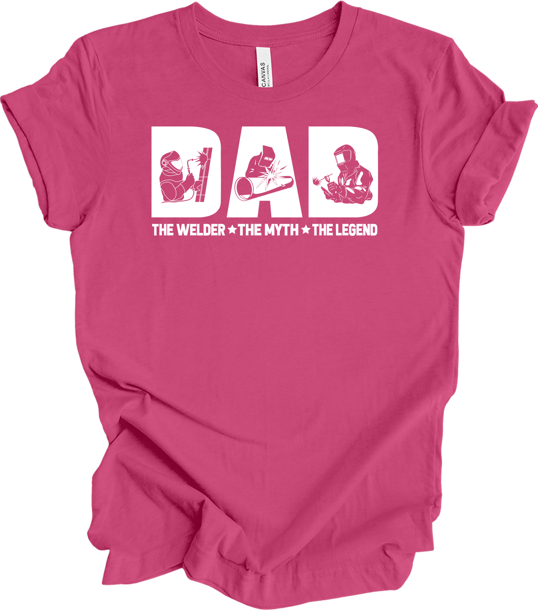 Welder Dad: Myth & Legend T-Shirt in Berry