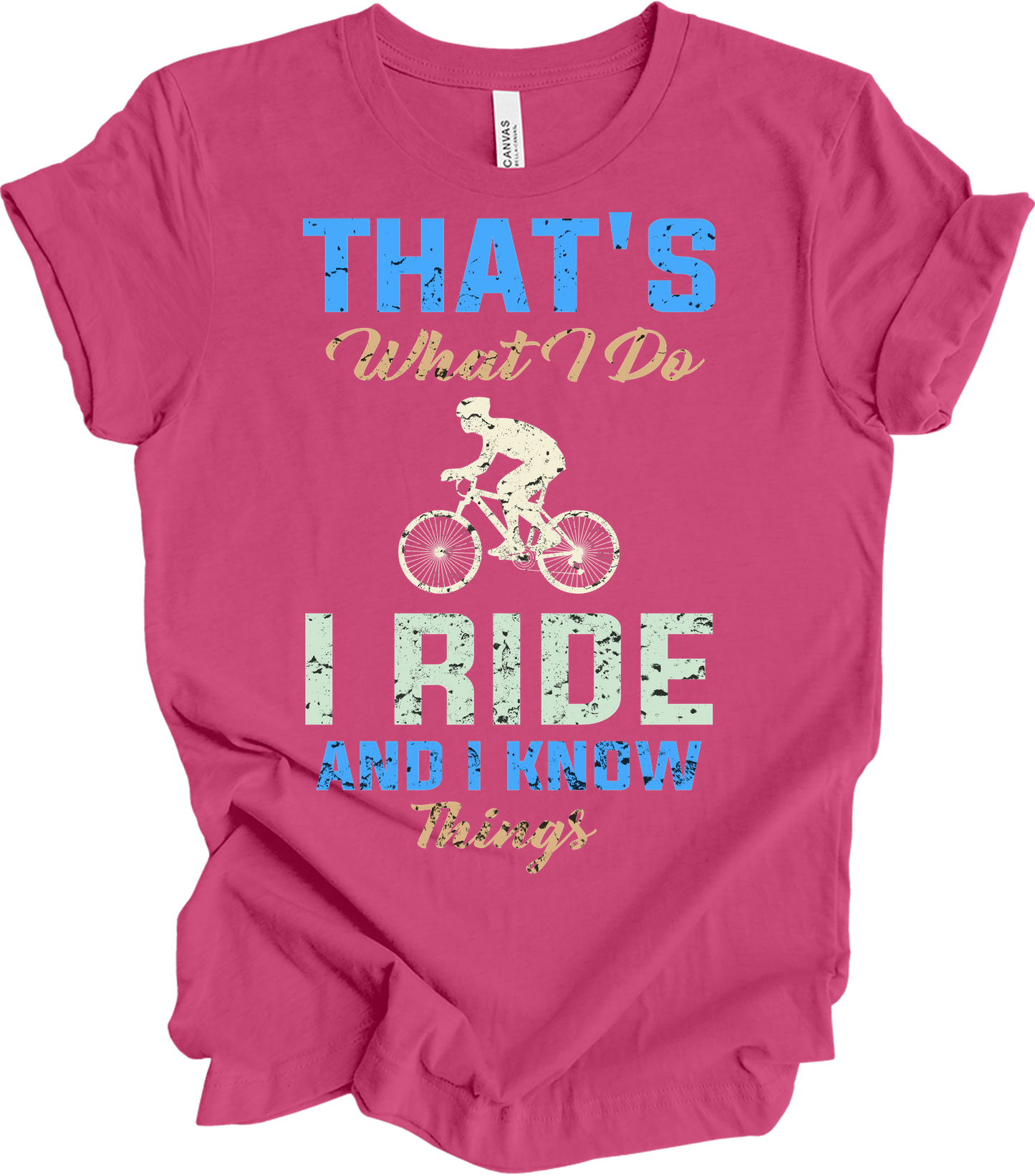 I Ride Bike and I Know Things T-Shirt in Berry