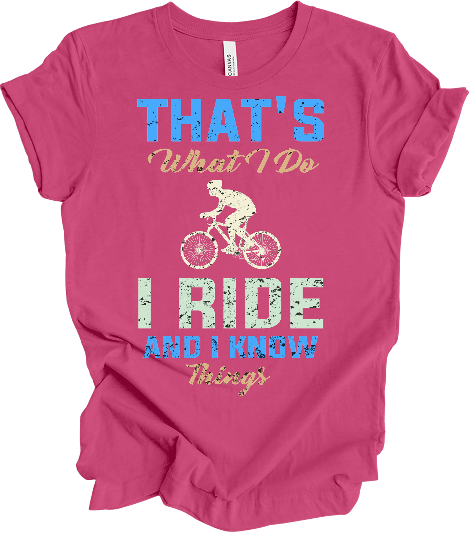 I Ride Bike and I Know Things T-Shirt in Berry