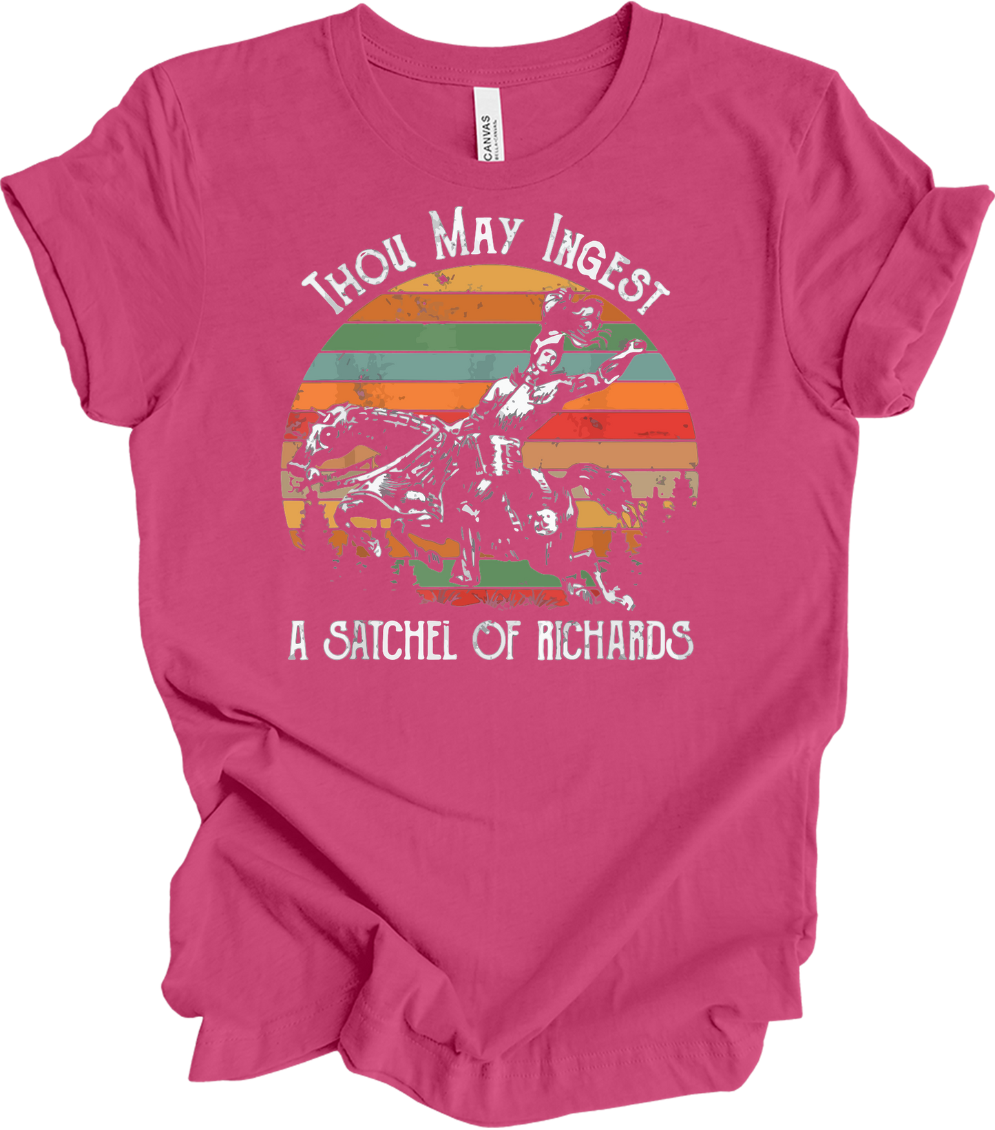 Native American Horse Thou May Ingest Satchel Of Richards T-Shirt in Berry