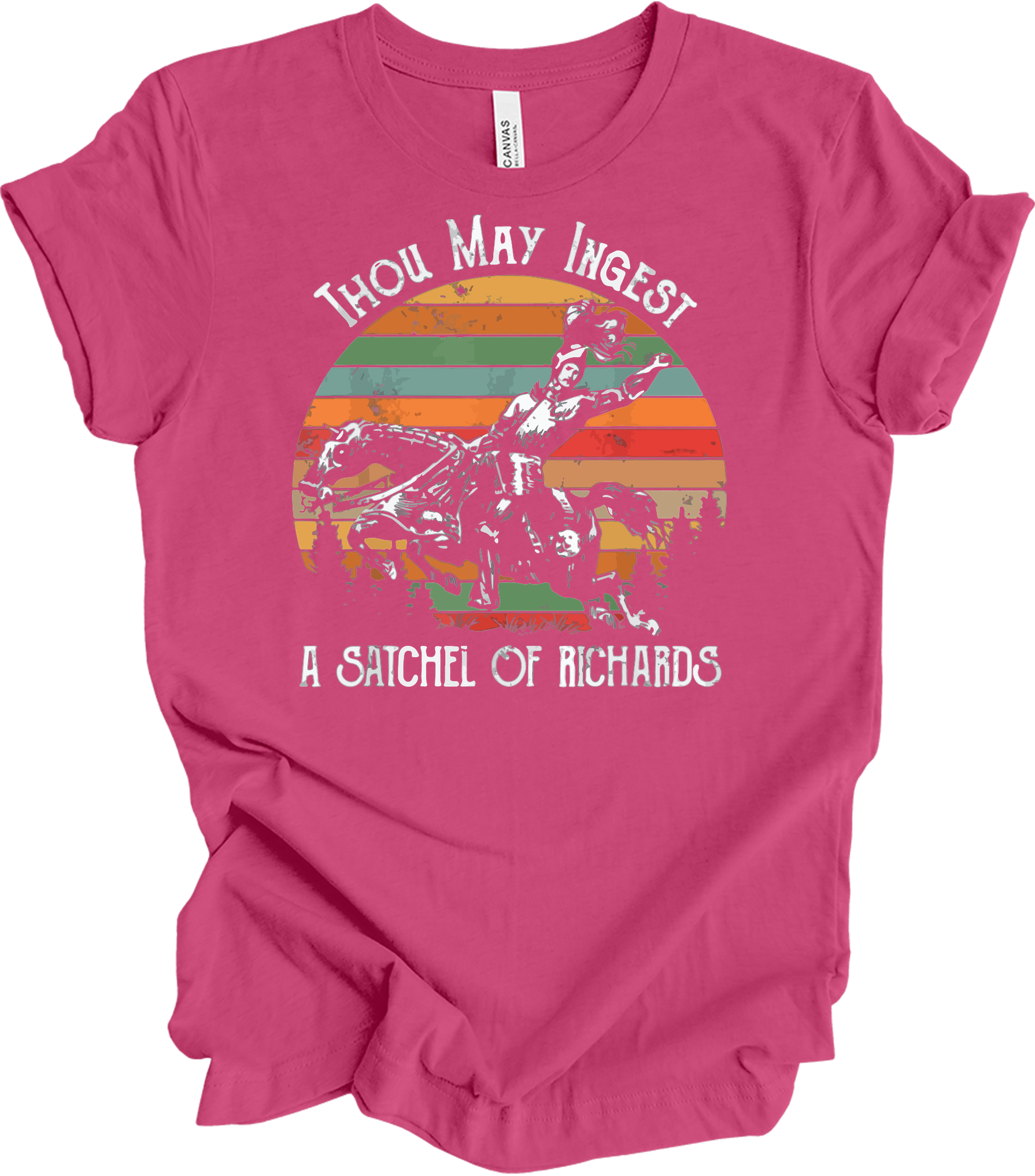 Native American Horse Thou May Ingest Satchel Of Richards T-Shirt in Berry