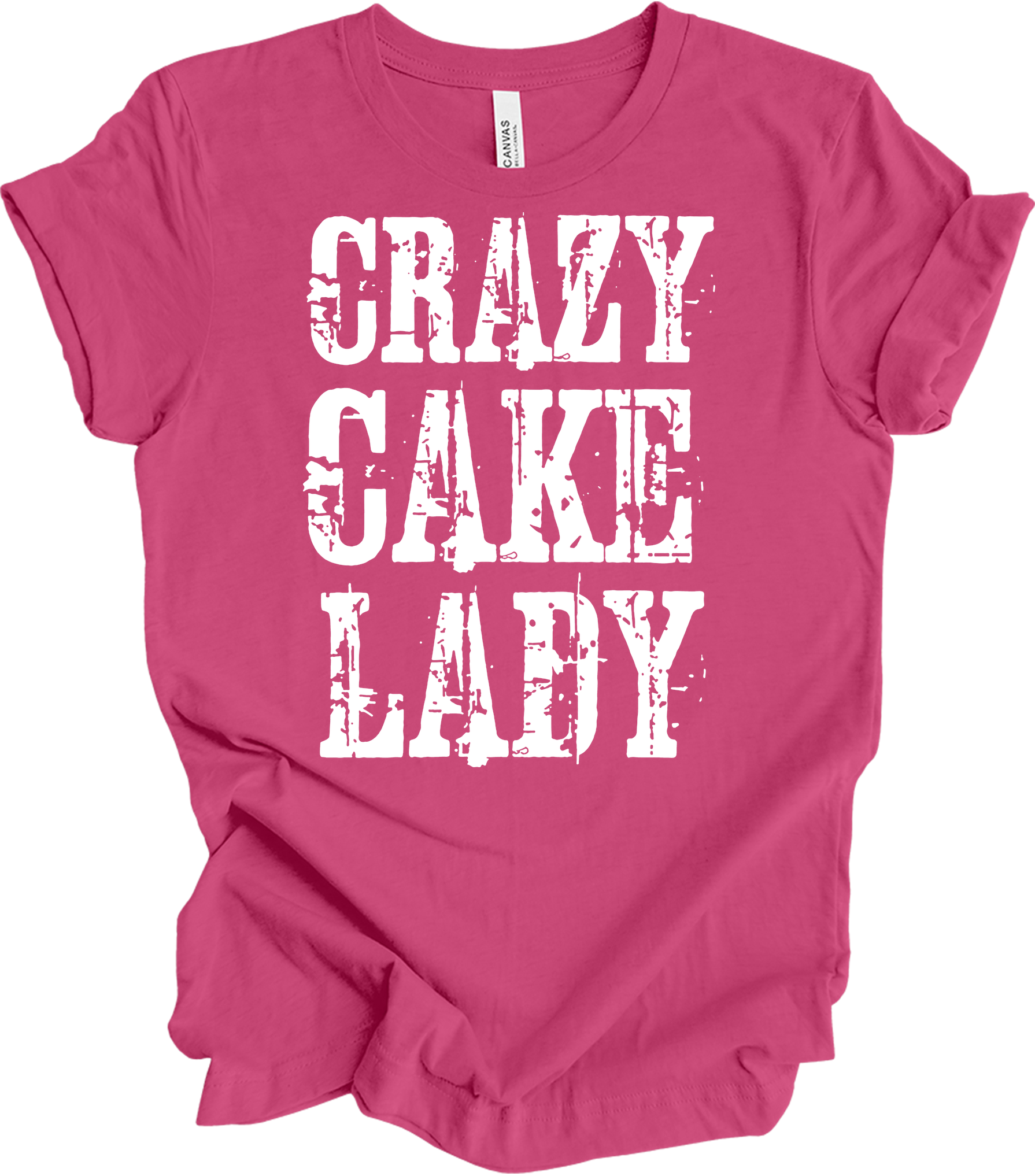 Crazy Cake Lady - Funny Baking Gift T-Shirt in Berry
