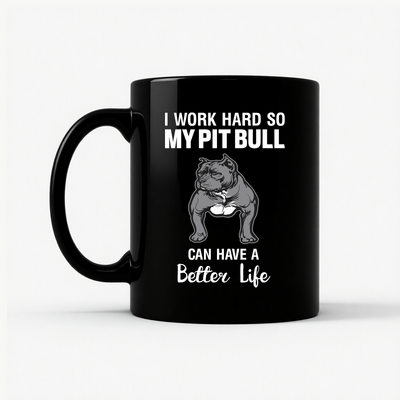 Pitbull Better Life Mug in Black