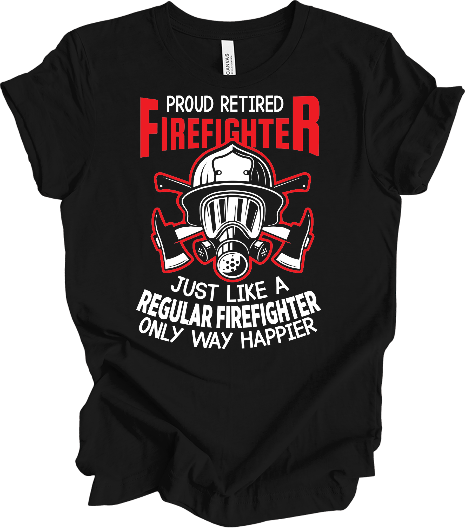 Proud Retired Firefighter T-Shirt in Black