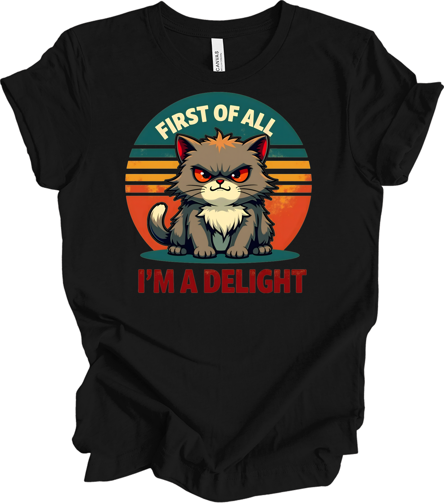Grumpy Cat 'I'm a Delight' T-Shirt in Black