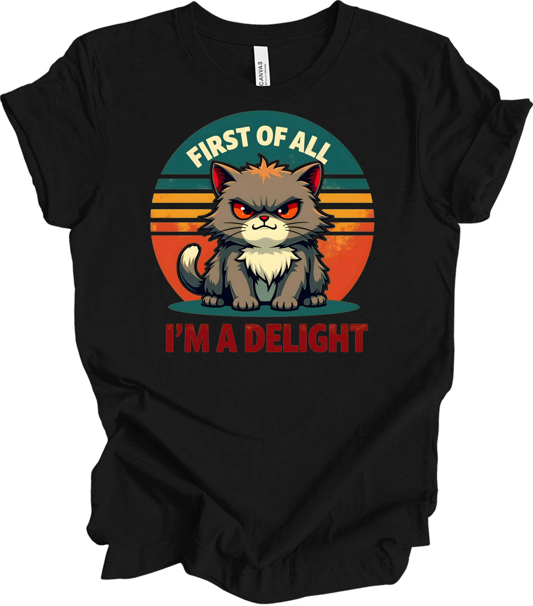 Grumpy Cat 'I'm a Delight' T-Shirt in Black