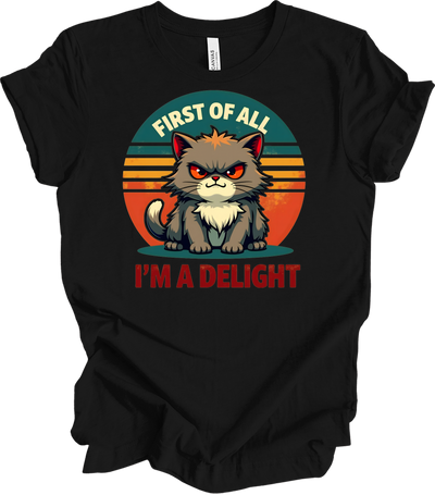 Grumpy Cat 'I'm a Delight' T-Shirt in Black