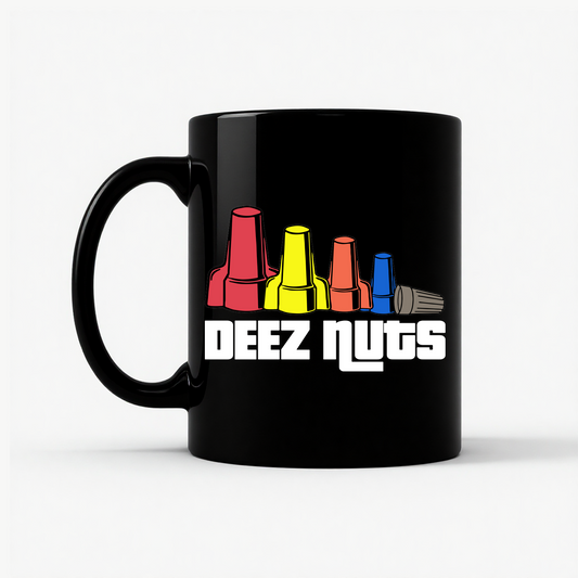 Deez Nuts Electrician Mug in Black