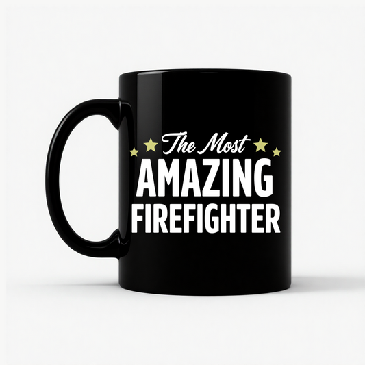 Amazing Firefighter Gift Mug in Black