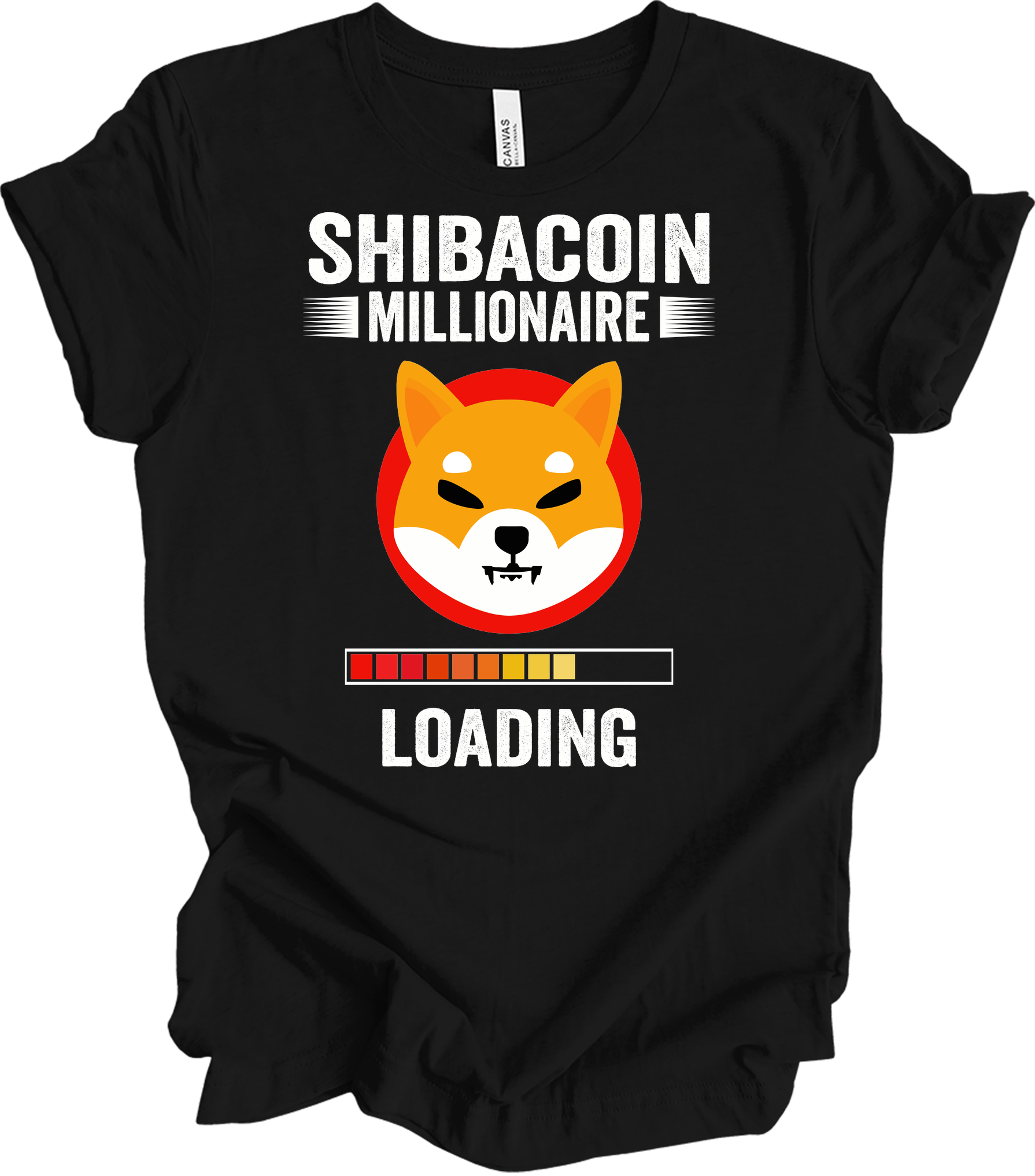 Shiba Inu Millionaire Loading Crypto SHIB Coin T-Shirt in Black