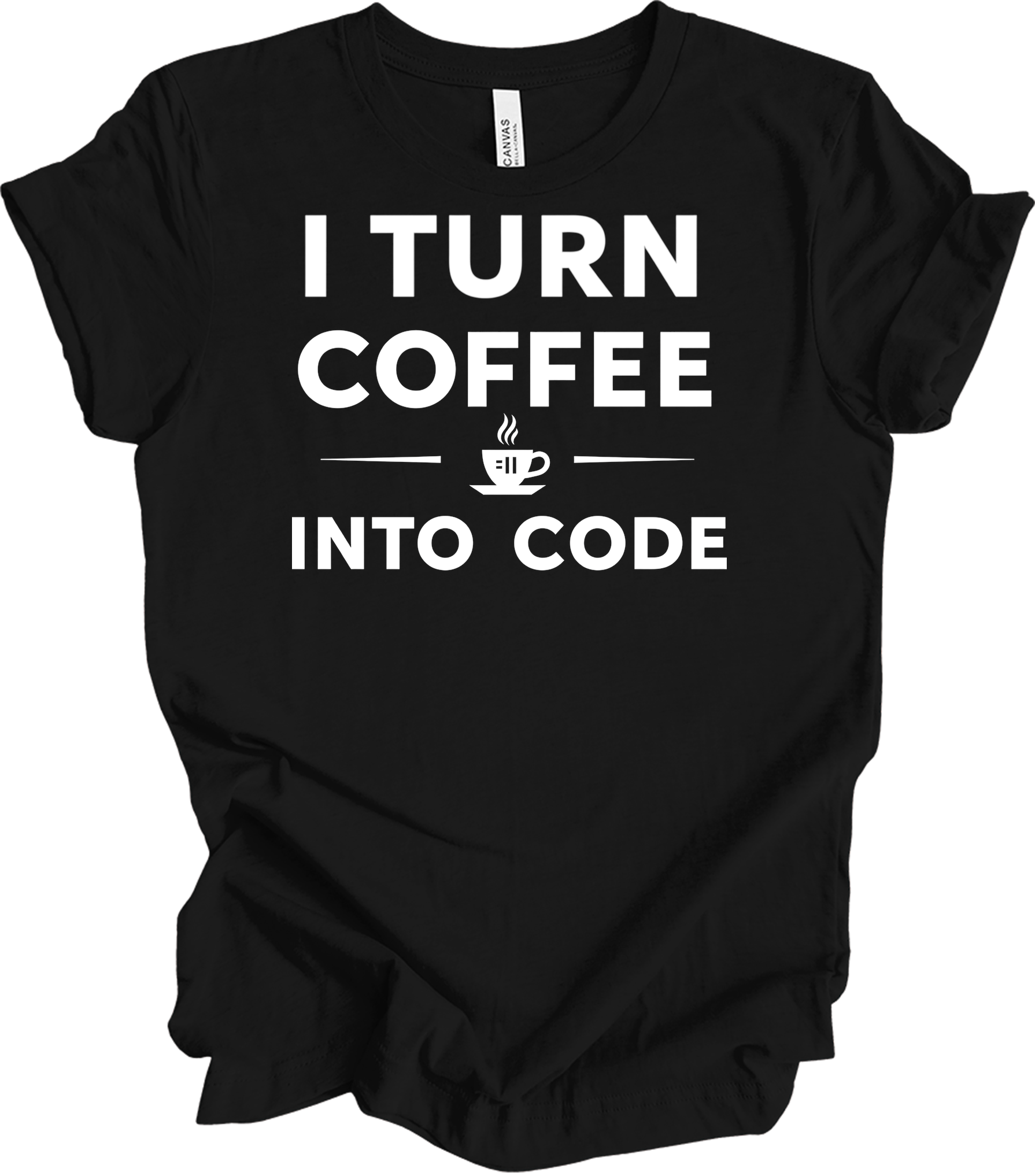 I Turn Coffee Into Code T-Shirt in Black