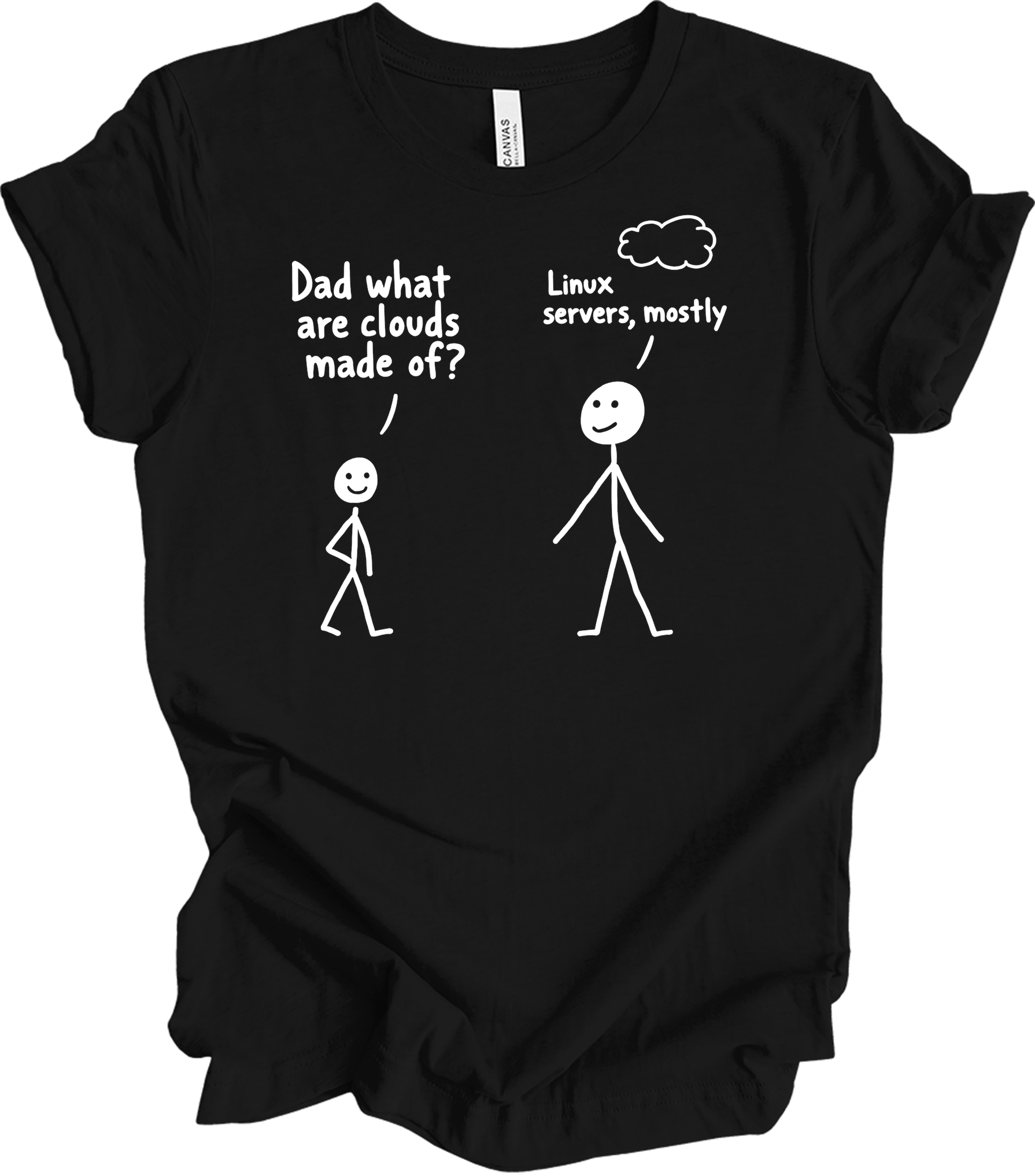 Dad What Are Clouds Made Of? Linux T-Shirt in Black