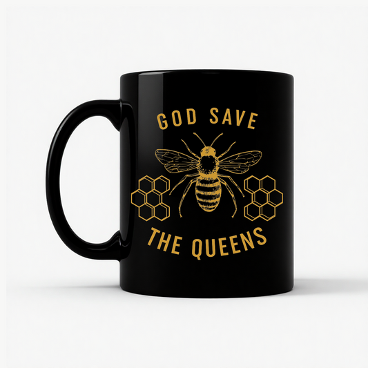 God Save the Queens Mug in Black
