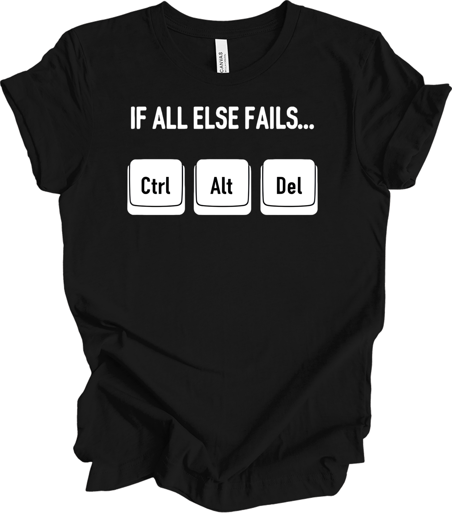 Ctrl Alt Del Funny Tech T-Shirt in Black