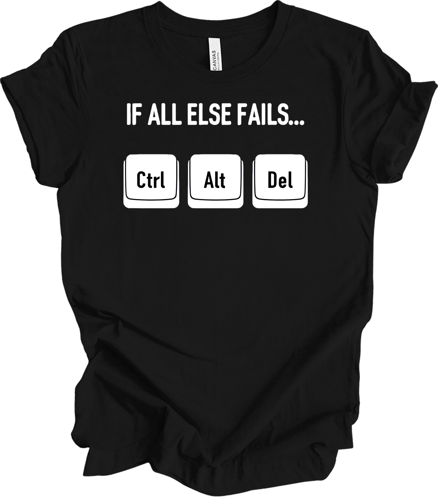 Ctrl Alt Del Funny Tech T-Shirt in Black