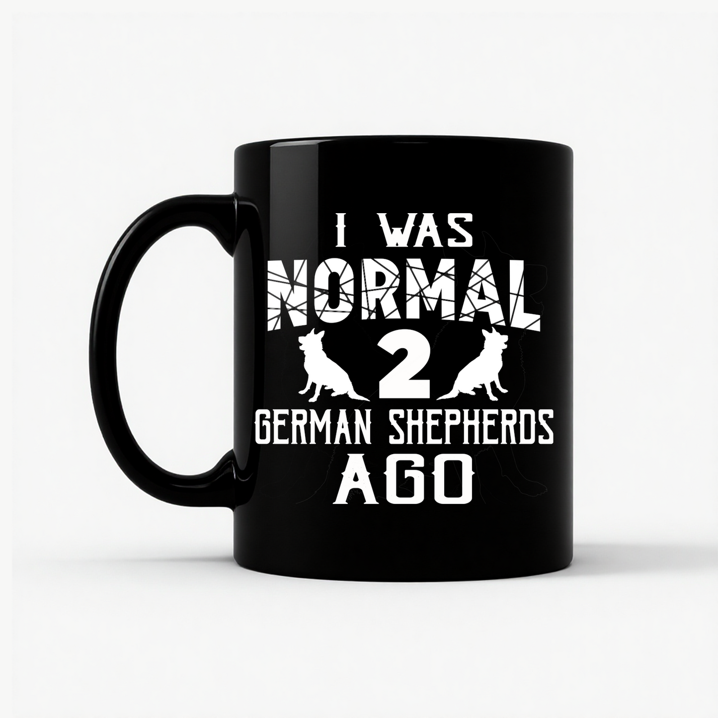 Normal 2 German Shepherds Ago Mug in Black