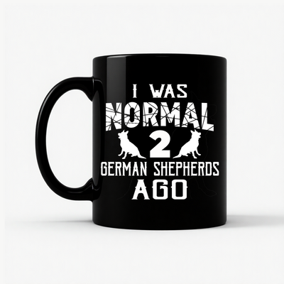 Normal 2 German Shepherds Ago Mug in Black