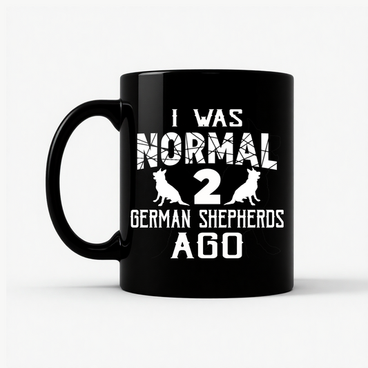 Normal 2 German Shepherds Ago Mug in Black