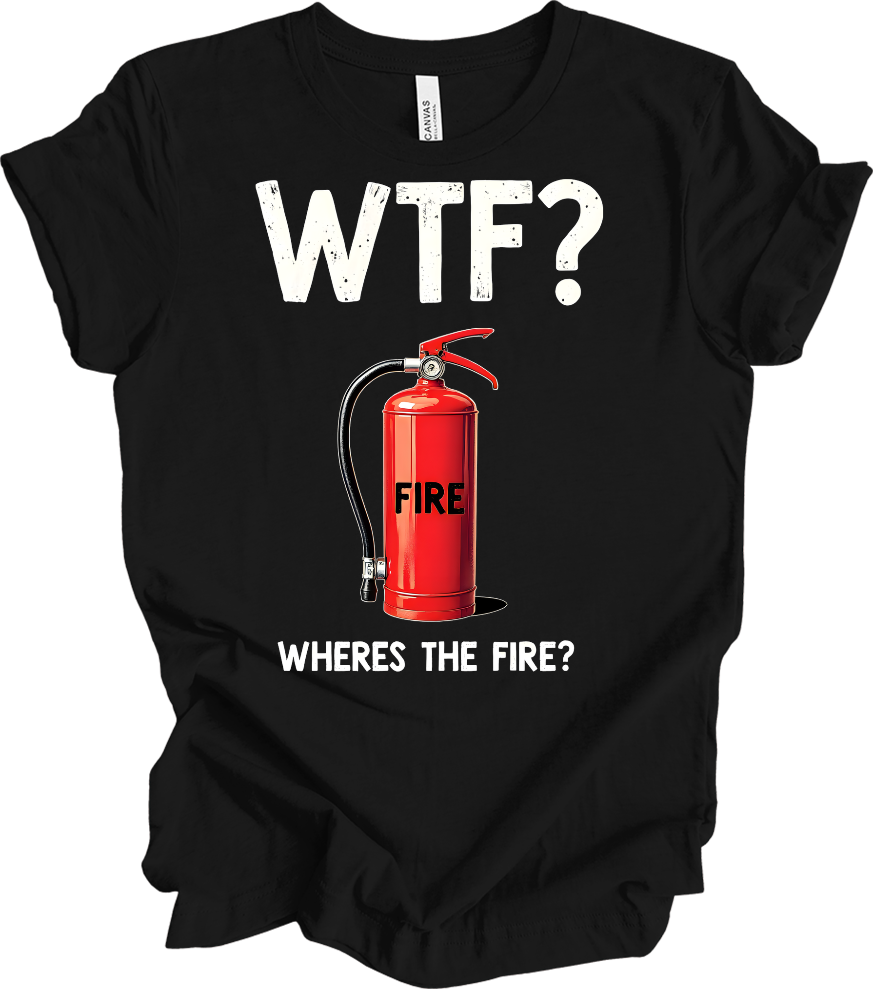 WTF? Fire Extinguisher T-Shirt in Black