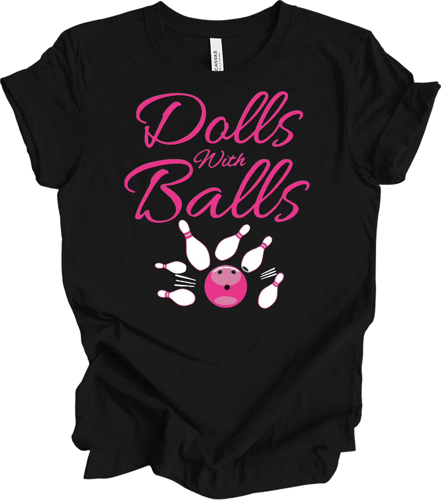Dolls With Balls Bowling T-Shirt in Black