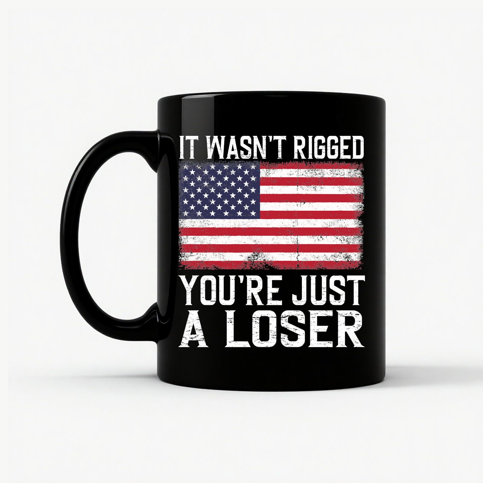 It Wasn't Rigged Patriotic Mug in Black