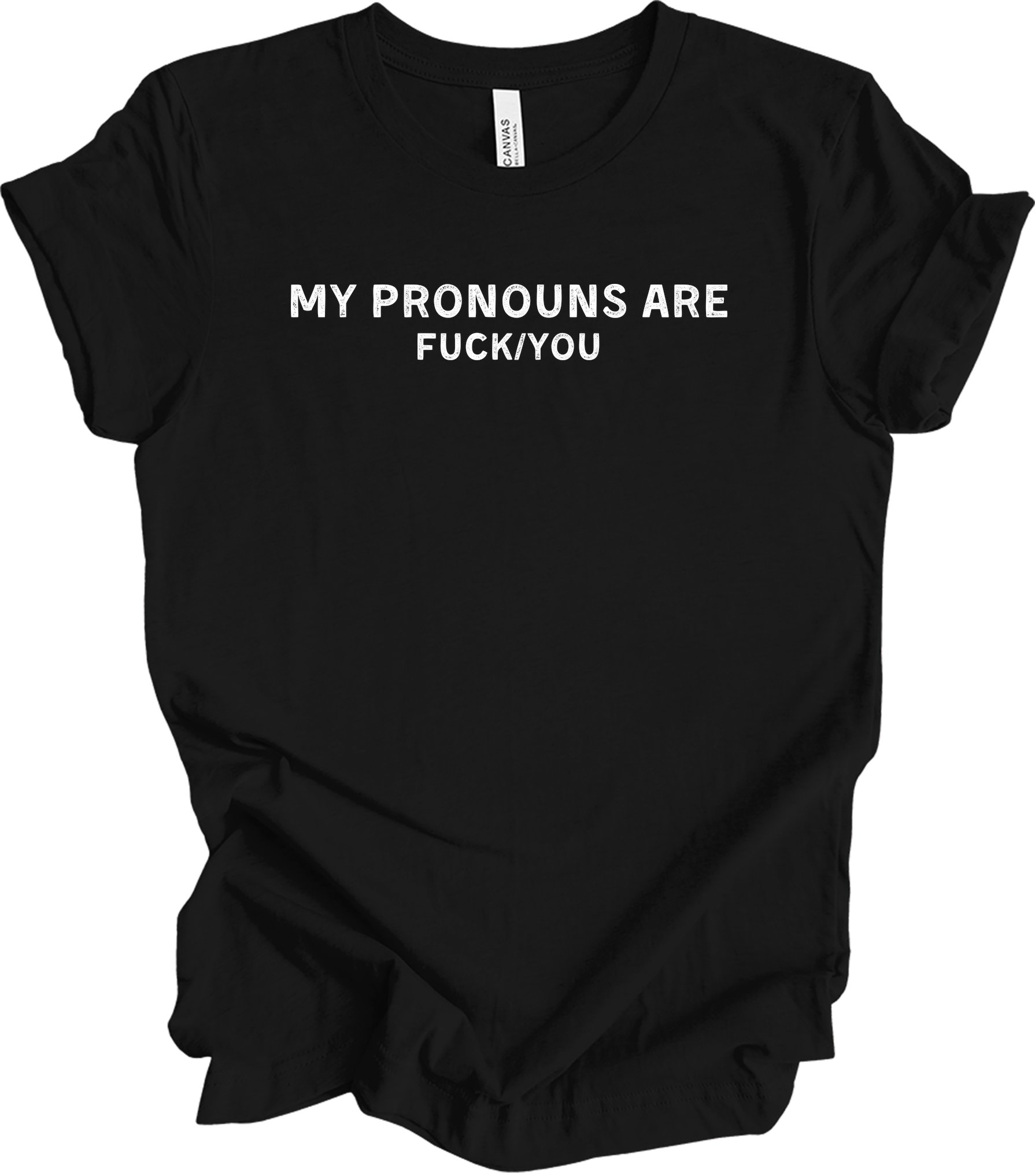 My Pronouns Are F*ck You Funny Offensive LGBTQ Meme T-Shirt in Black