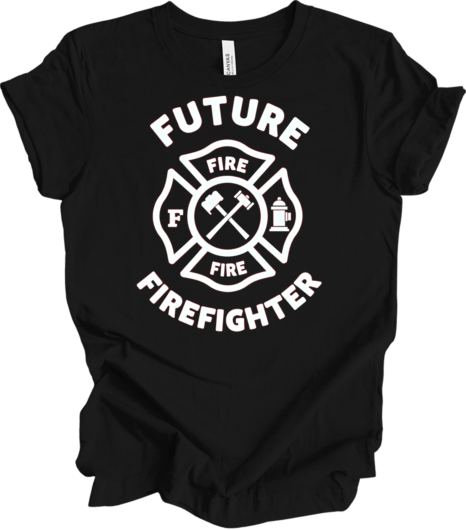 Future Firefighter - Fire Dept Emblem T-Shirt in Black